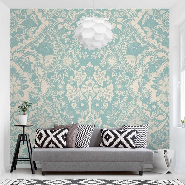 Patroonbehang Shabby Baroque Wallpaper In Azure II