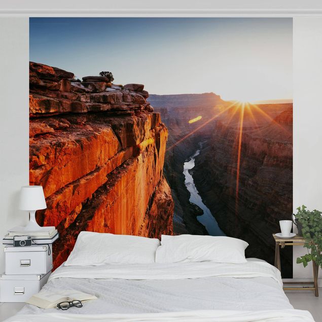 Fotobehang Sun In Grand Canyon