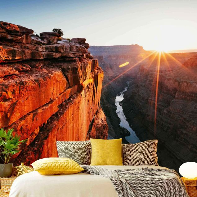 Fotobehang Sun In Grand Canyon