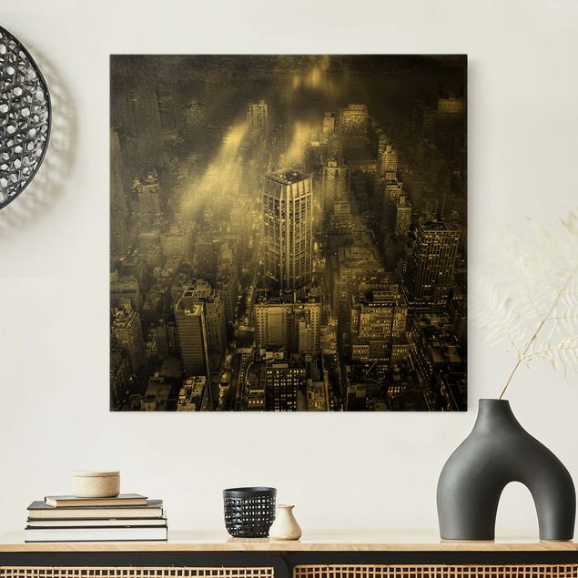 Canvas schilderijen Sunlight Over New York City