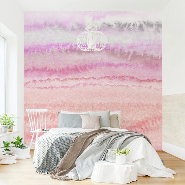 Patroonbehang Play Of Colours In Pink