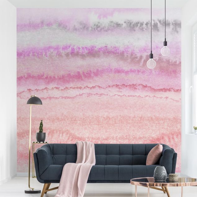 Patroonbehang Play Of Colours In Pink