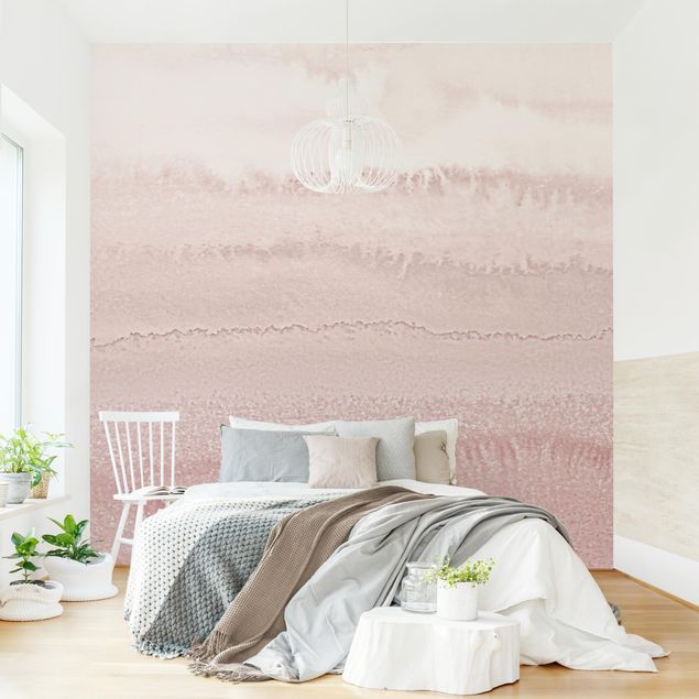 Patroonbehang Play Of Colours In Light Pink