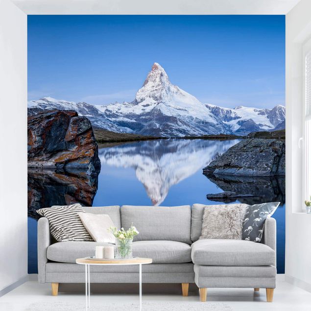 Fotobehang Stellisee Lake In Front Of The Matterhorn
