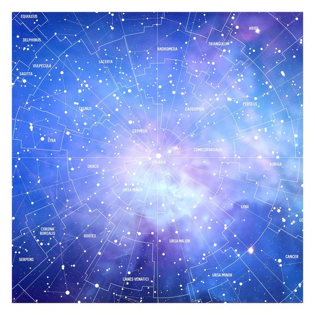 Patroonbehang Stelar Constellation Star Chart