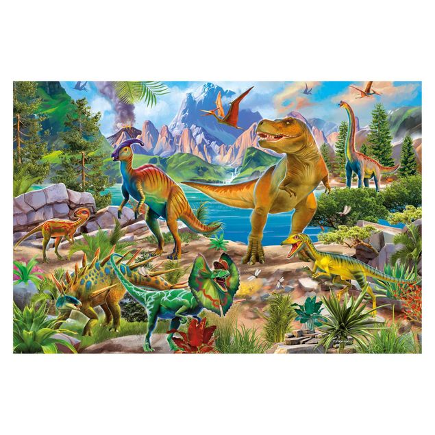 Fotobehang T-Rex And Parasaurolophus