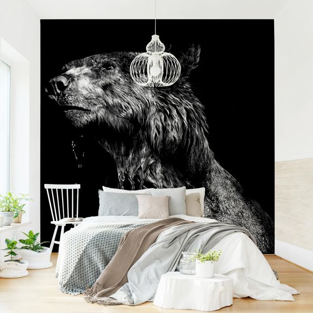 Fotobehang Bear In The Dark