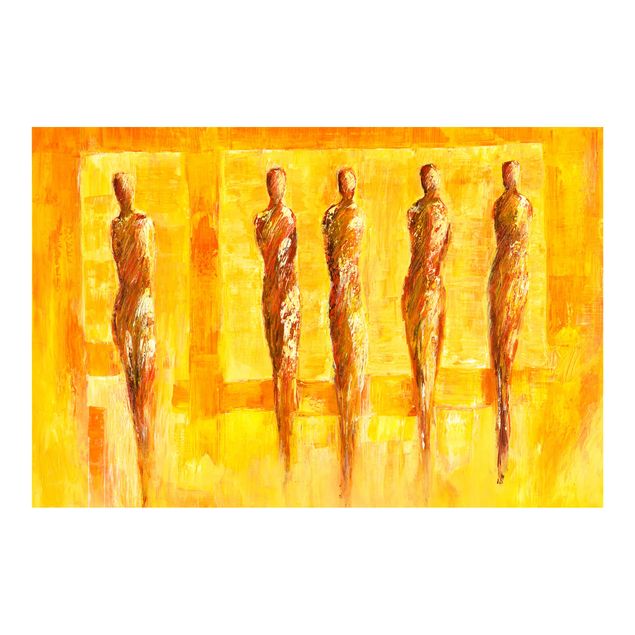 Fotobehang Petra Schüßler - Five Figures In Yellow