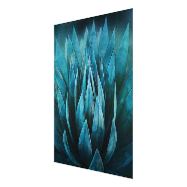 Glasschilderijen Turquoise Succulents