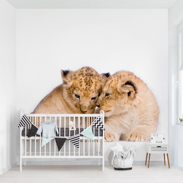 Fotobehang Two Lion Babys