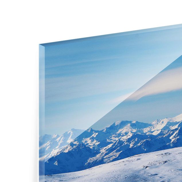 Glasschilderijen Snowy Mountain Landscape