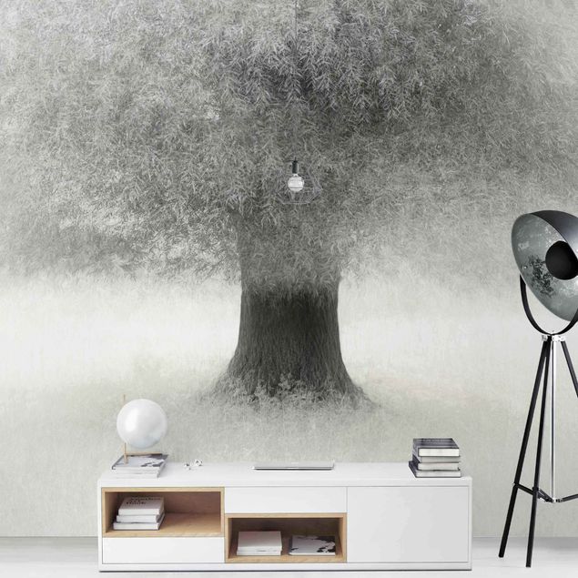 Fotobehang Dreaming Tree In White