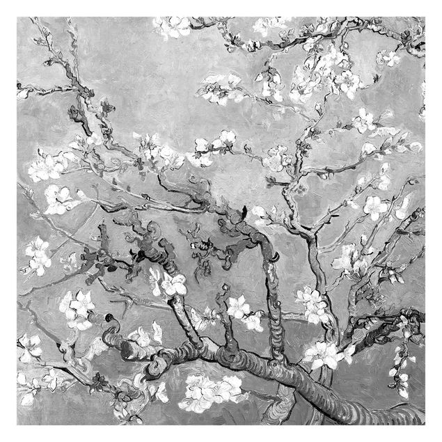 Fotobehang Vincent Van Gogh - Almond Blossom Black And White