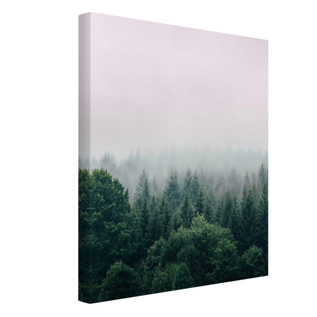 Canvas schilderijen Foggy Forest Twilight
