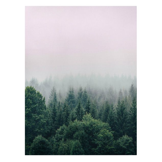Canvas schilderijen Foggy Forest Twilight