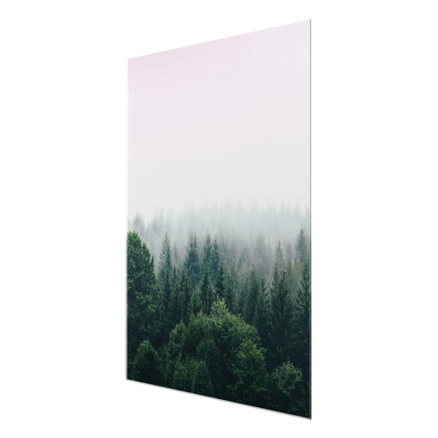 Glasschilderijen Foggy Forest Twilight