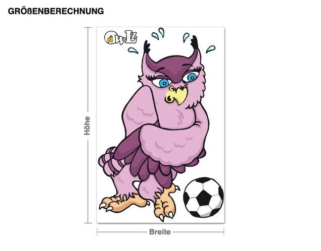 Muurstickers voetbal Owl Football Owlina