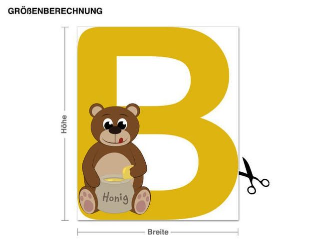 Muurstickers bosdieren Kid's ABC - Bear