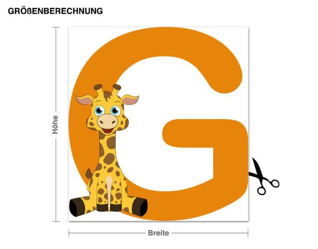 Muurstickers letters Kid's ABC - Giraffe