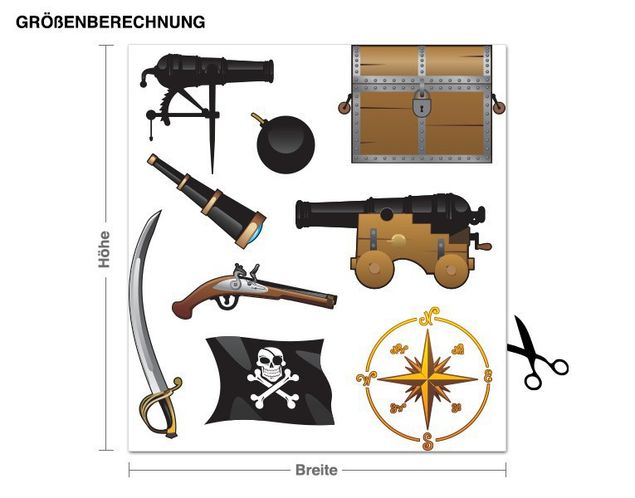 Muurstickers piraten Pirate Equipment