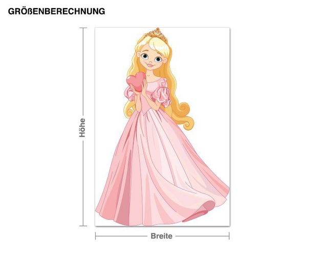 Muurstickers prinses Princess With Heart