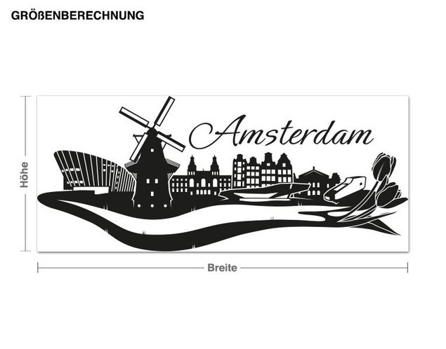 Muurstickers stadsnamen Amsterdam