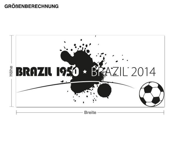 Muurstickers voetbal Brazil 1950 2014