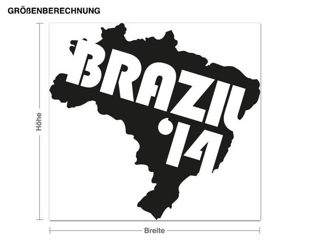 Muurstickers voetbal Brazil '14
