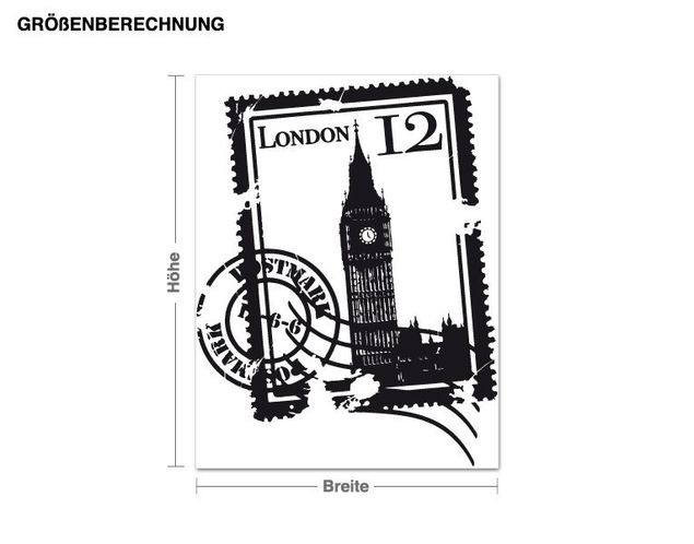 Muurstickers Londen Stamp London