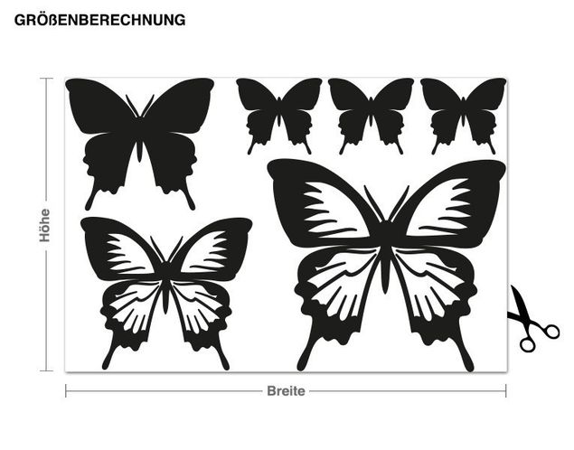 Muurstickers dieren Complementery Set Butterflies