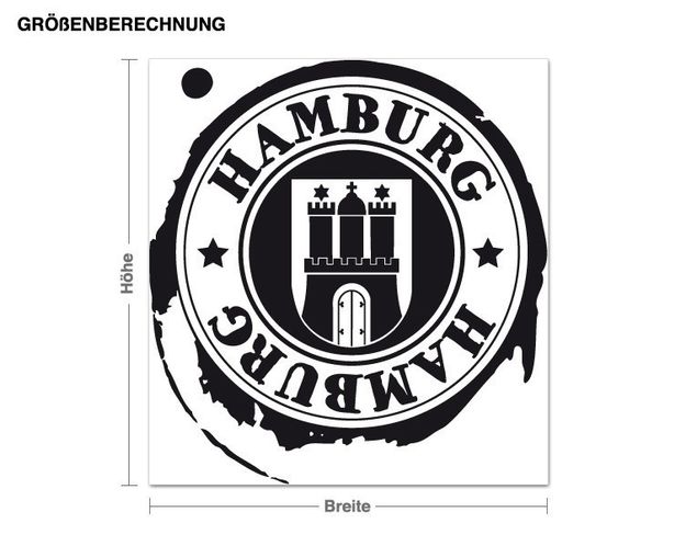 Muurstickers métropole Hamburg Logo Design