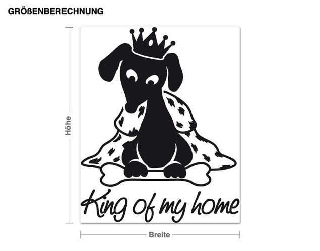 Muurstickers hond King of my home