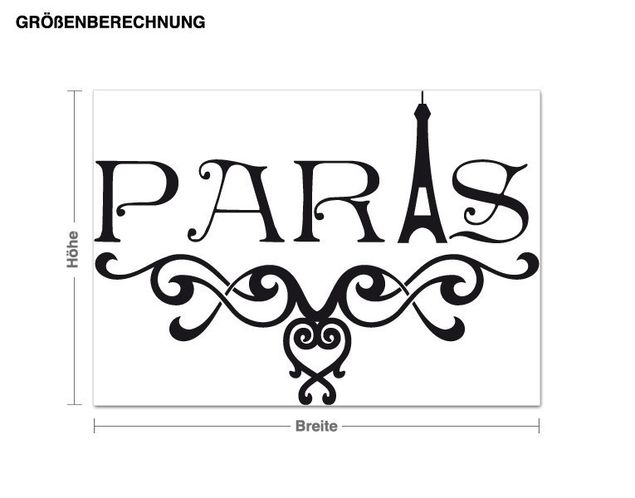 Muurstickers Parijs Paris ornamental