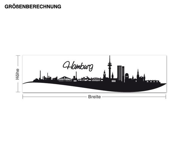 Muurstickers Duitsland Skyline Hamburg