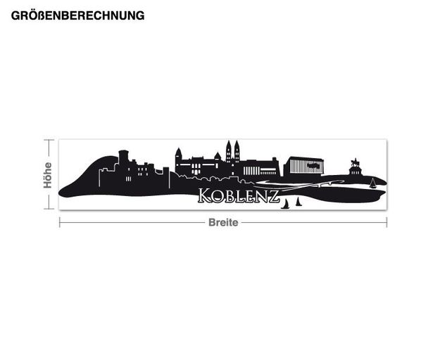 Muurstickers stadsnamen Skyline Koblenz