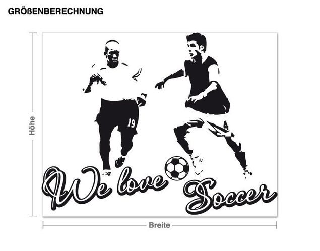 Muurstickers voetbal We love soccer