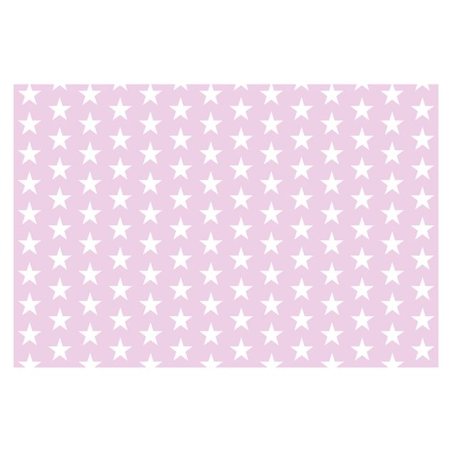 Patroonbehang White Stars On Light Pink