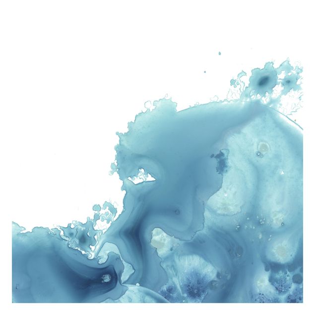 Fotobehang Wave Watercolour Turquoise II