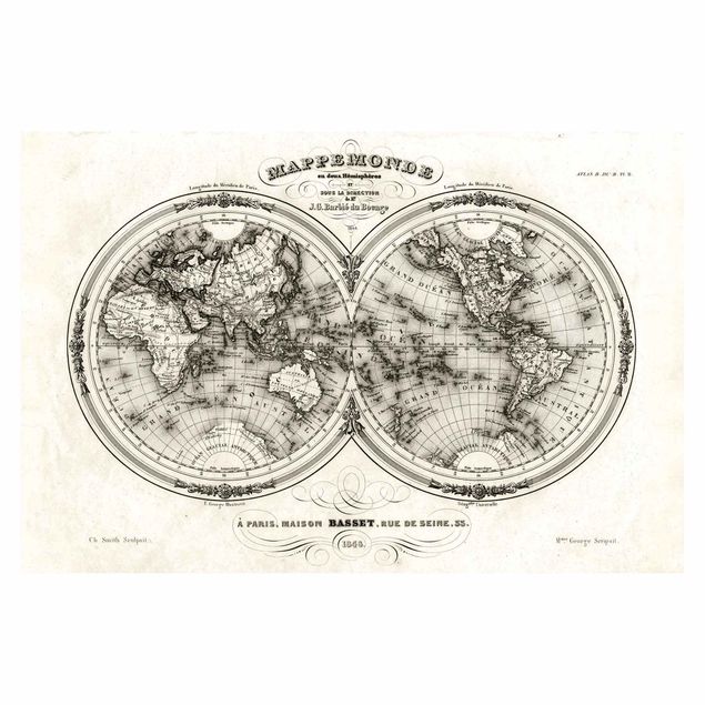 Fotobehang World Map - French Map Of The Cap Region Of 1848