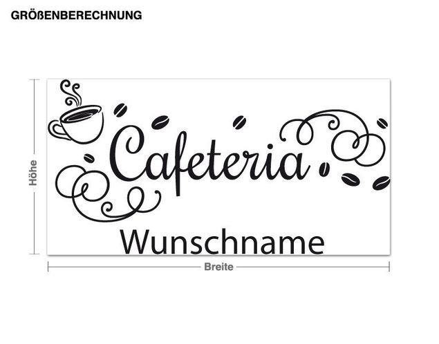 Muurstickers koffie Customised name Cafeteria