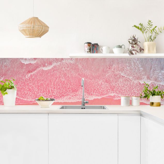 Achterwand voor keuken Ocean In Pink