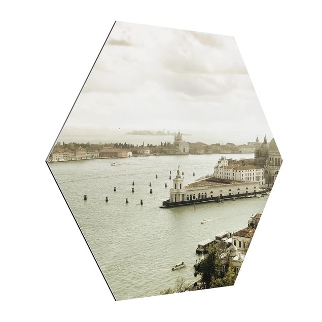 Hexagons Aluminium Dibond schilderijen Lagoon Of Venice