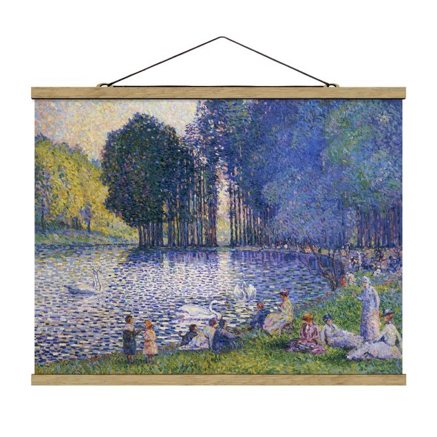 Stoffen schilderij met posterlijst Henri Edmond Cross - The Lake In The Bois De Boulogne