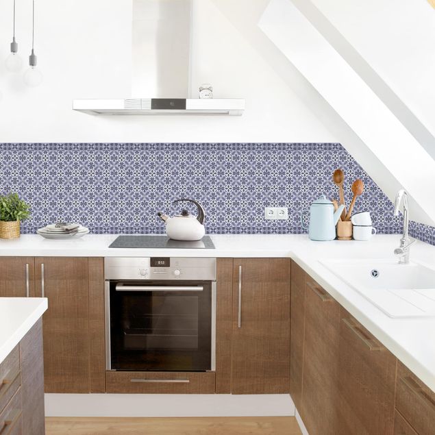 Achterwand voor keuken tegelmotief Geometrical Tile Mix Blossom Purple