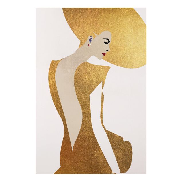 Forex schilderijen Lady With Hat Golden
