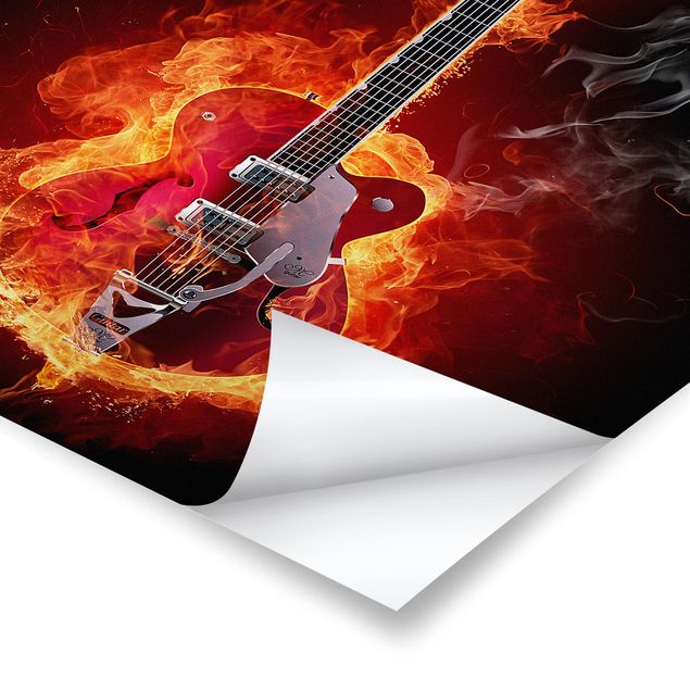 Posters Guitar In Flames