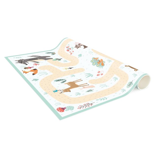 Vloerkleed bos Playoom Mat Forest Animals - Friends On A Forest Path