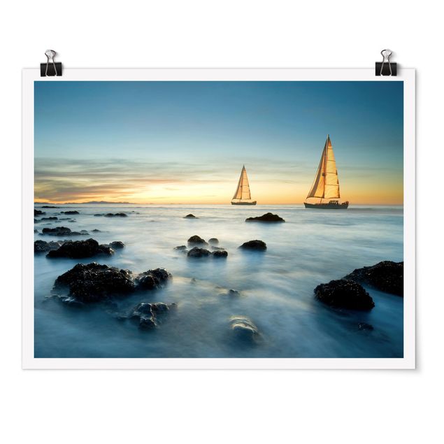 Posters Sailboats On the Ocean
