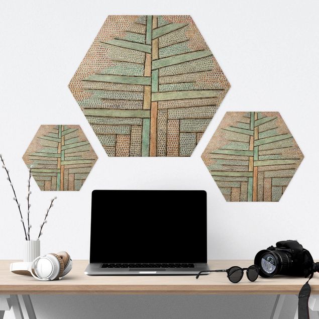 Hexagons Aluminium Dibond schilderijen Paul Klee - Pine