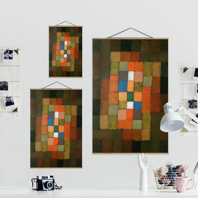 Stoffen schilderij met posterlijst Paul Klee - Static-Dynamic Increase
